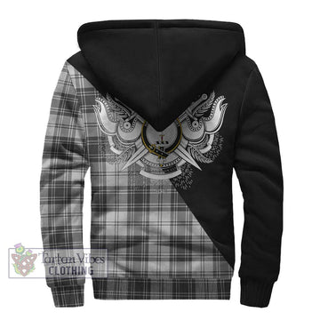 Glendinning Tartan Sherpa Hoodie with Family Crest and Military Logo Style - Tartan Vibes Clothing