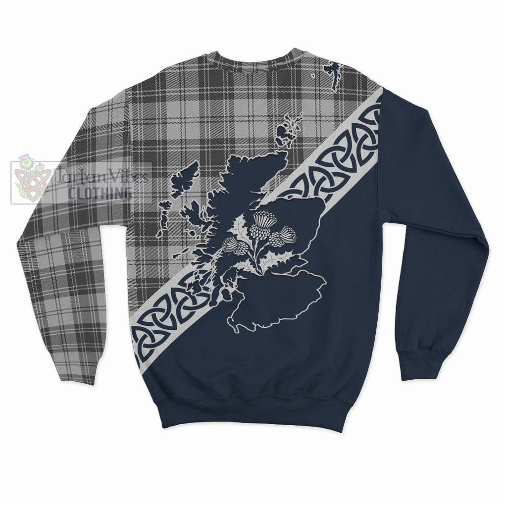Glendinning Tartan Sweatshirt Featuring Thistle and Scotland Map - Tartan Vibes Clothing