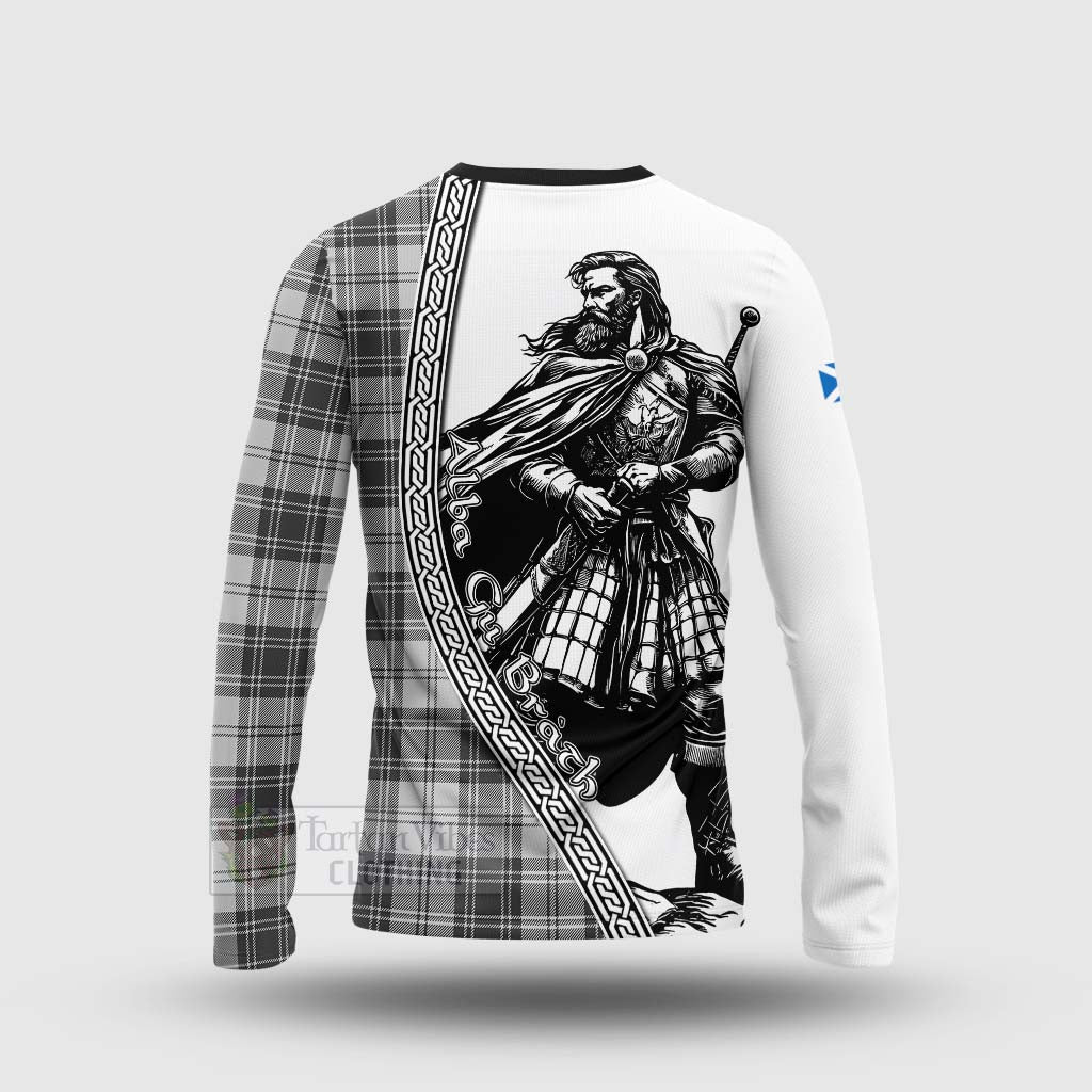 Glendinning Tartan Clan Crest Long Sleeve T-Shirt with Highlander Warrior Celtic Style - Tartan Vibes Clothing