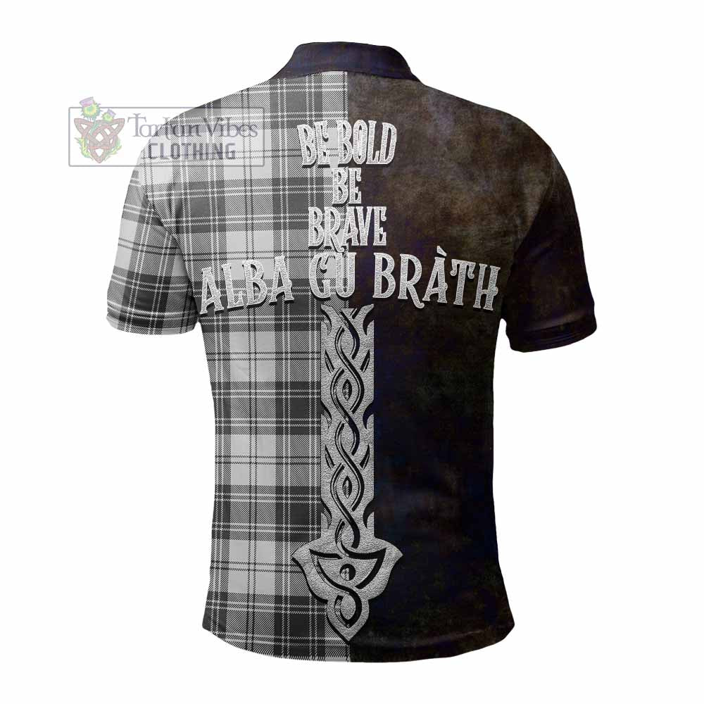 Glendinning Tartan Family Crest Polo Shirt Alba Gu Brath Be Brave Lion Ancient Style - Tartan Vibes Clothing