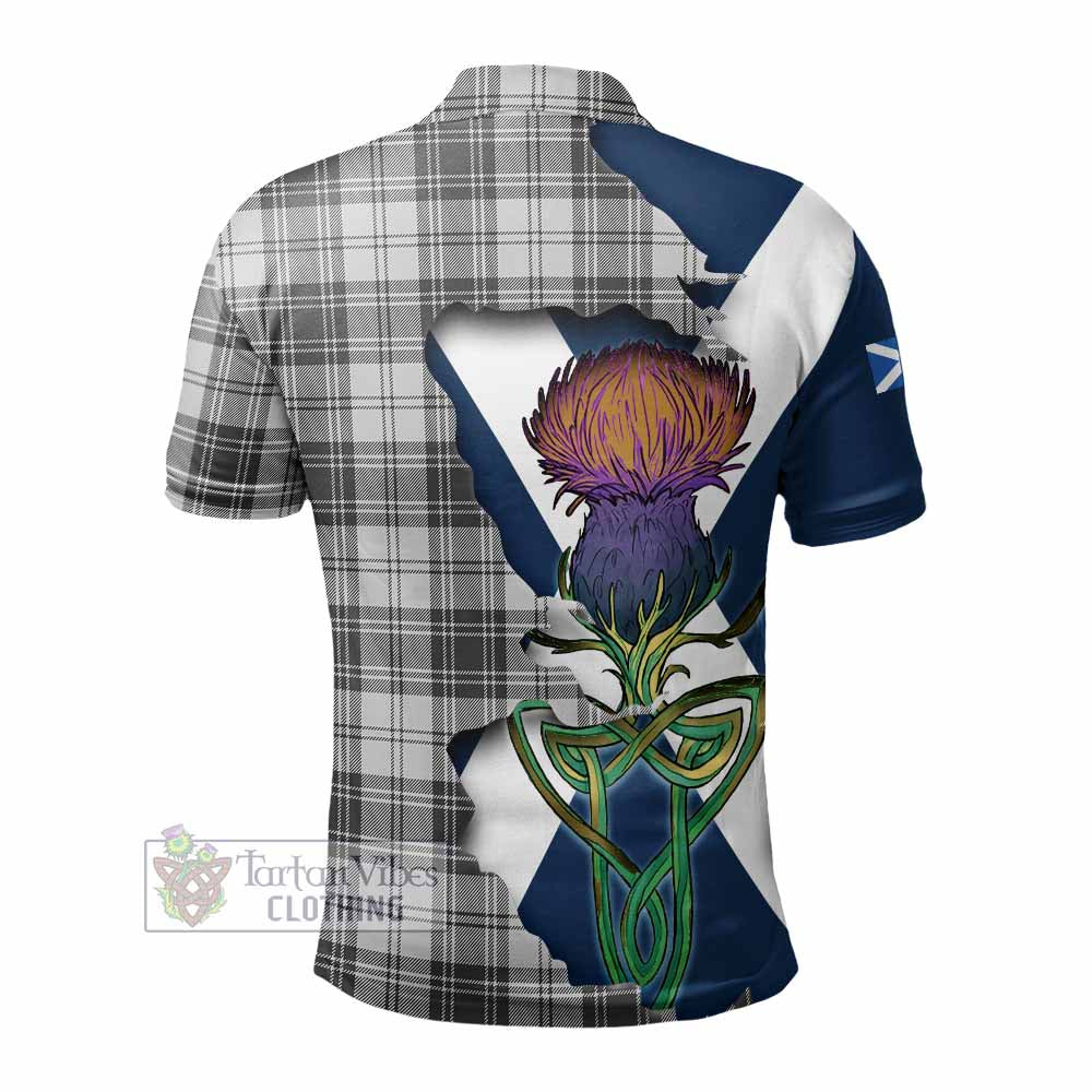 Glendinning Tartan Family Crest Polo Shirt Scottish Thistle Celtic Inspired - Tartan Vibes Clothing