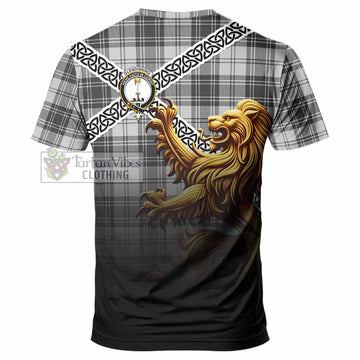 Glendinning Crest Tartan T-Shirt with Golden Lion Emblem Celtic Style - Tartan Vibes Clothing
