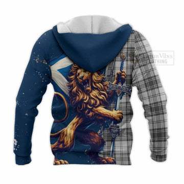 Glendinning Tartan Family Crest Knitted Hoodie with Scottish Majestic Lion - Tartan Vibes Clothing