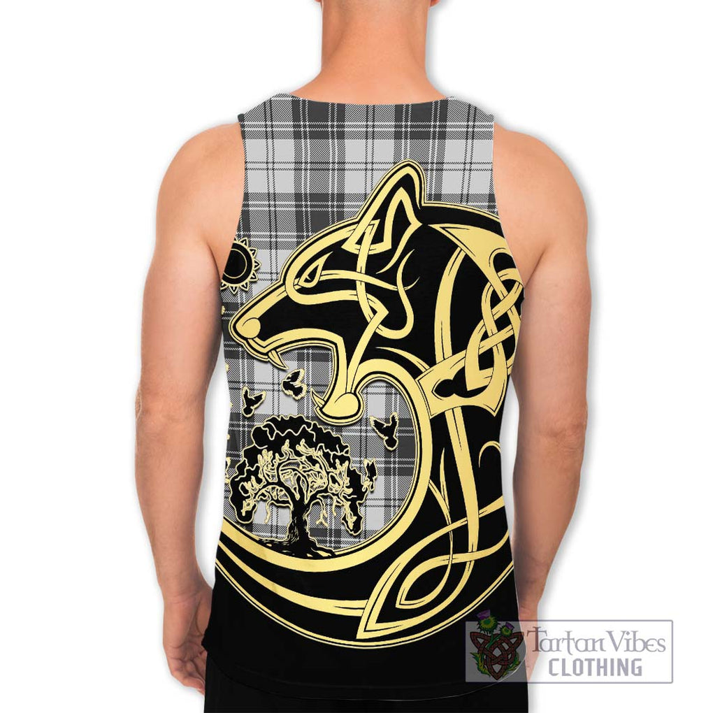 Glendinning Tartan Men's Tank Top with Family Crest Celtic Wolf Style - Tartan Vibes Clothing