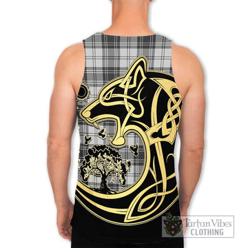 Glendinning Tartan Men's Tank Top with Family Crest Celtic Wolf Style - Tartan Vibes Clothing
