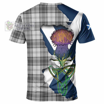 Tartan Vibes Clothing Glendinning Tartan Family Crest T-Shirt Scottish Thistle Celtic Inspired