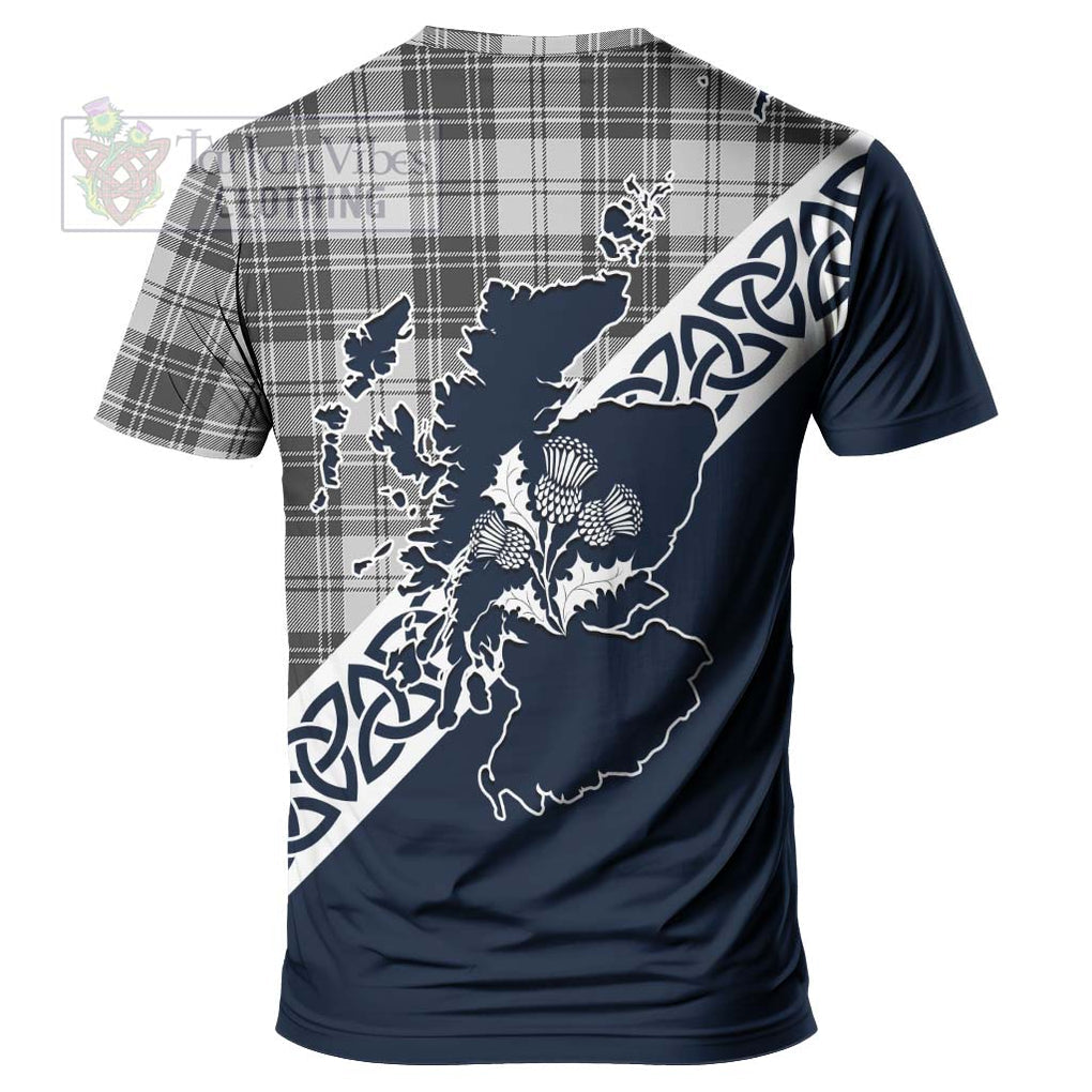 Glendinning Tartan T-Shirt Featuring Thistle and Scotland Map - Tartanvibesclothing Store