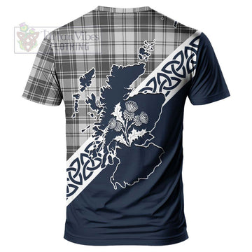 Glendinning Tartan T-Shirt Featuring Thistle and Scotland Map - Tartanvibesclothing Store