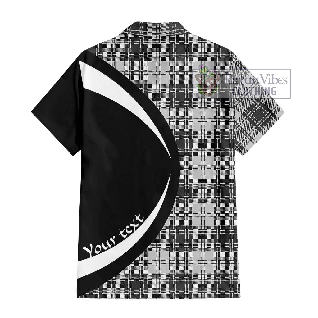 Glendinning Tartan Short Sleeve Button Up with Family Crest Circle Style - Tartan Vibes Clothing
