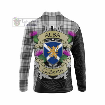 Glendinning Tartan Family Crest Long Sleeve Polo Shirt Lion Rampant Royal Thistle Shield Celtic Inspired - Tartan Vibes Clothing