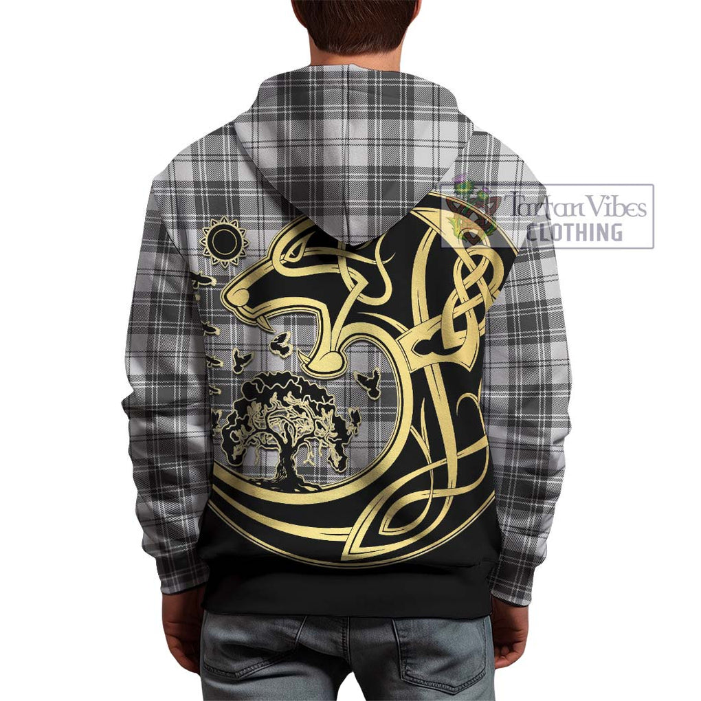 Glendinning Tartan Hoodie with Family Crest Celtic Wolf Style - Tartan Vibes Clothing