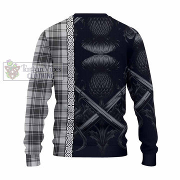 Glendinning Tartan Knitted Sweater with Family Crest Cross Sword Thistle Celtic Vibes - Tartan Vibes Clothing