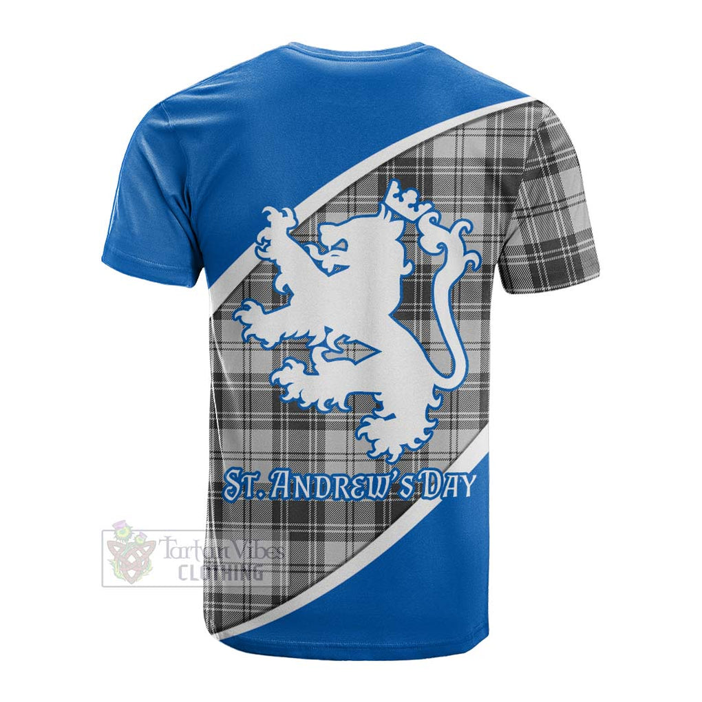 Tartan Vibes Clothing Glendinning Family Crest Tartan Cotton T-shirt Celebrate Saint Andrew's Day in Style