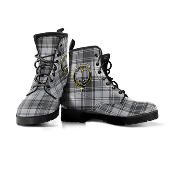 Glendinning Tartan Leather Boots with Family Crest