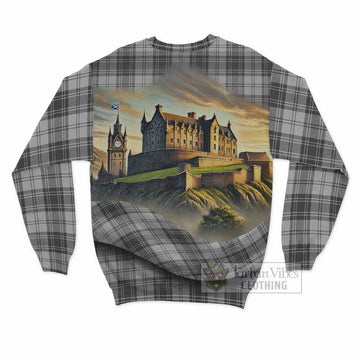 Glendinning Tartan Family Crest Sweatshirt with Scottish Ancient Castle Style - Tartan Vibes Clothing