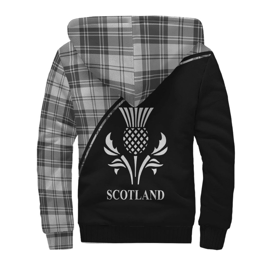 Glendinning Tartan Sherpa Hoodie with Family Crest Curve Style - Tartan Vibes Clothing