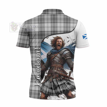Glendinning Crest Tartan Zipper Polo Shirt Inspired by the Freedom of Scottish Warrior - Tartan Vibes Clothing