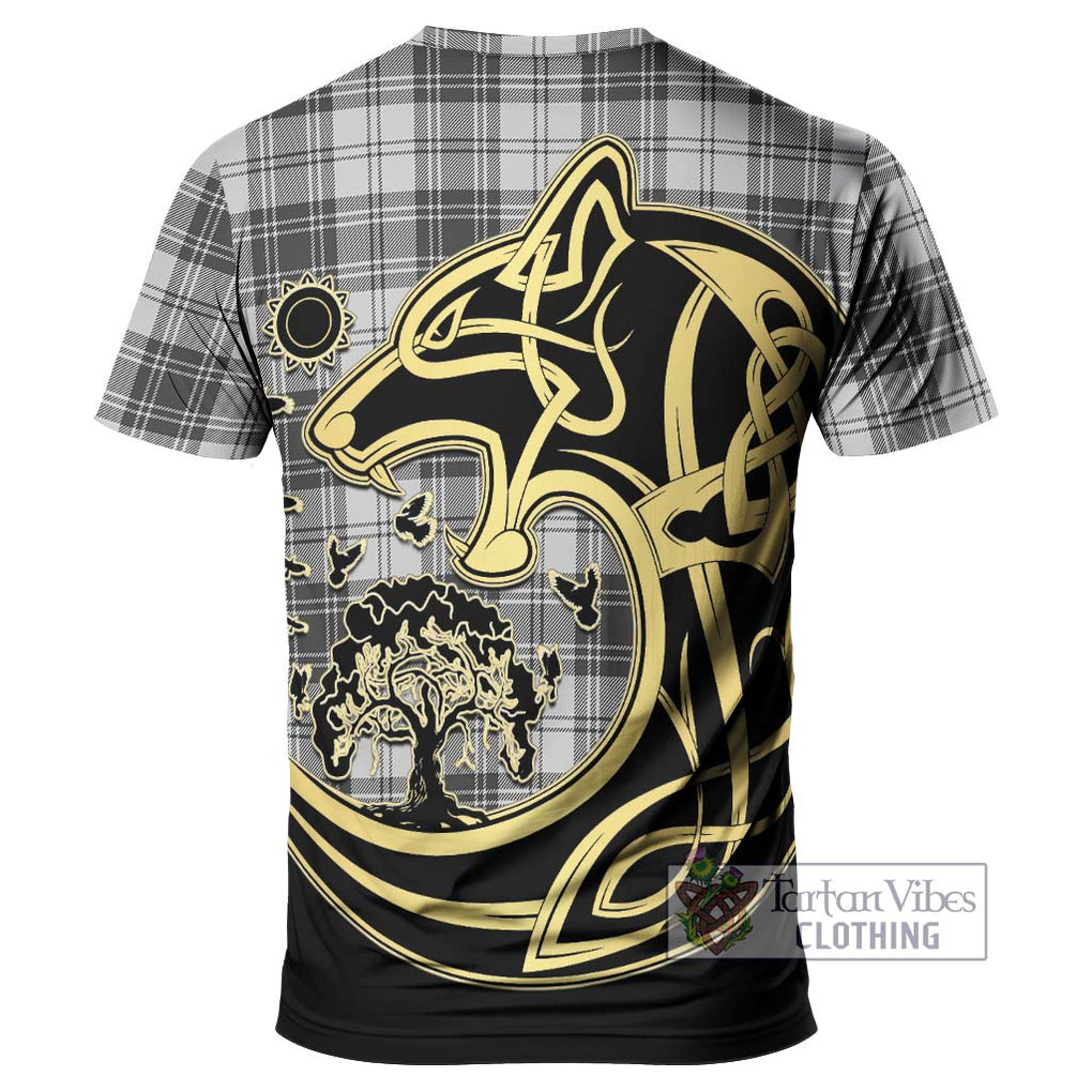 Glendinning Tartan T-Shirt with Family Crest Celtic Wolf Style - Tartan Vibes Clothing