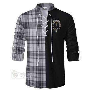 Tartan Vibes Clothing Glendinning Tartan Ghillie Kilt Shirt with Family Crest and Half Of Me Style