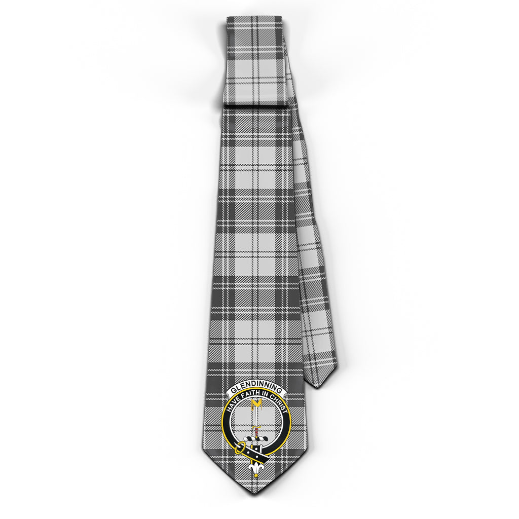 Glendinning Tartan Classic Necktie with Family Crest - Tartan Vibes Clothing