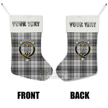 Tartan Vibes Clothing Glendinning Tartan Family Crest Christmas Stocking with Personalized Text