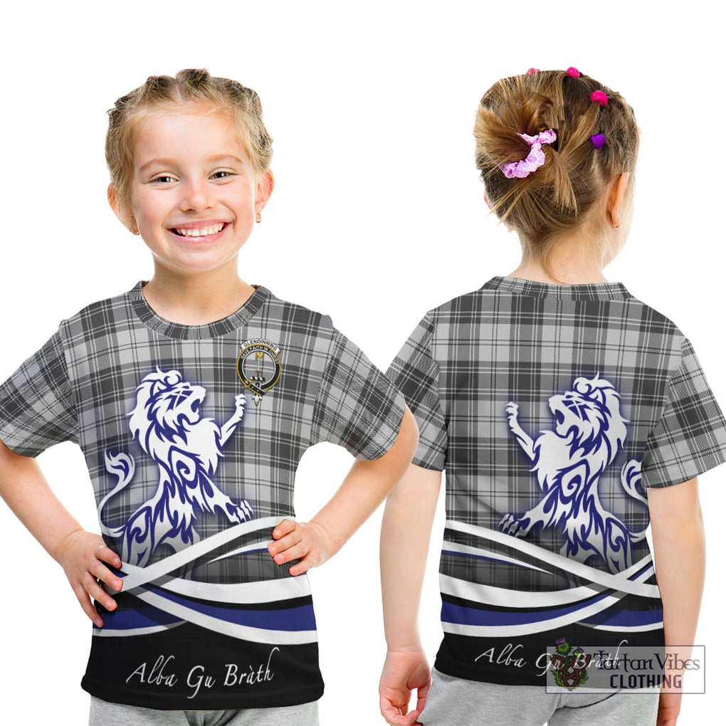 Glendinning Tartan Kid T-Shirt with Alba Gu Brath Regal Lion Emblem - Tartan Vibes Clothing