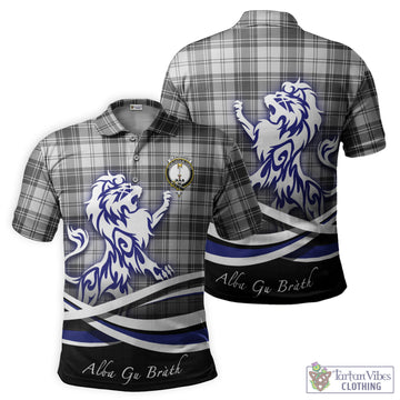 Glendinning Tartan Polo Shirt with Alba Gu Brath Regal Lion Emblem - Tartan Vibes Clothing