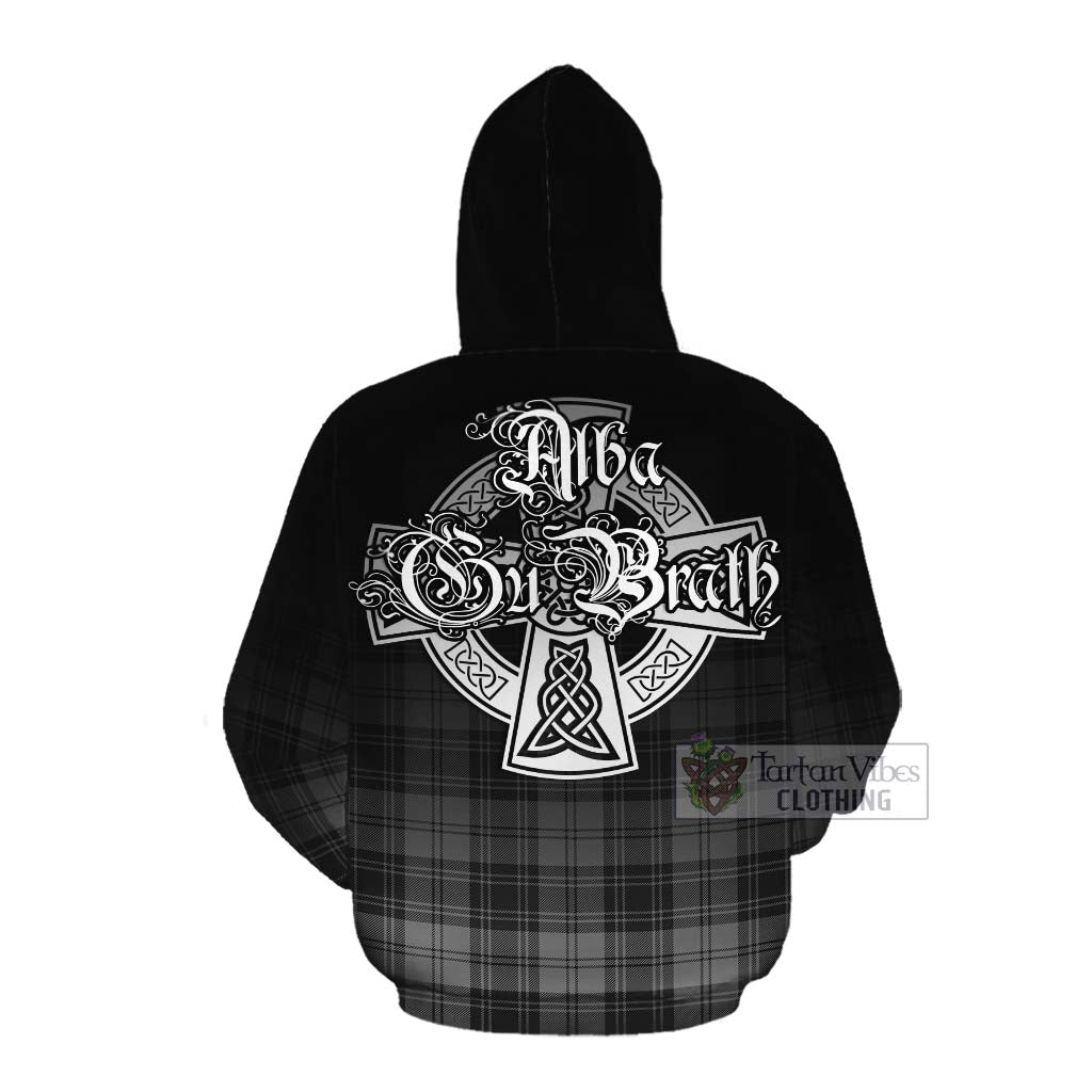 Tartan Vibes Clothing Glendinning Tartan Cotton Hoodie Featuring Alba Gu Brath Family Crest Celtic Inspired