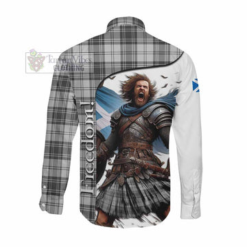Glendinning Crest Tartan Long Sleeve Button Shirt Inspired by the Freedom of Scottish Warrior Men's Shirt - Tartan Vibes Clothing