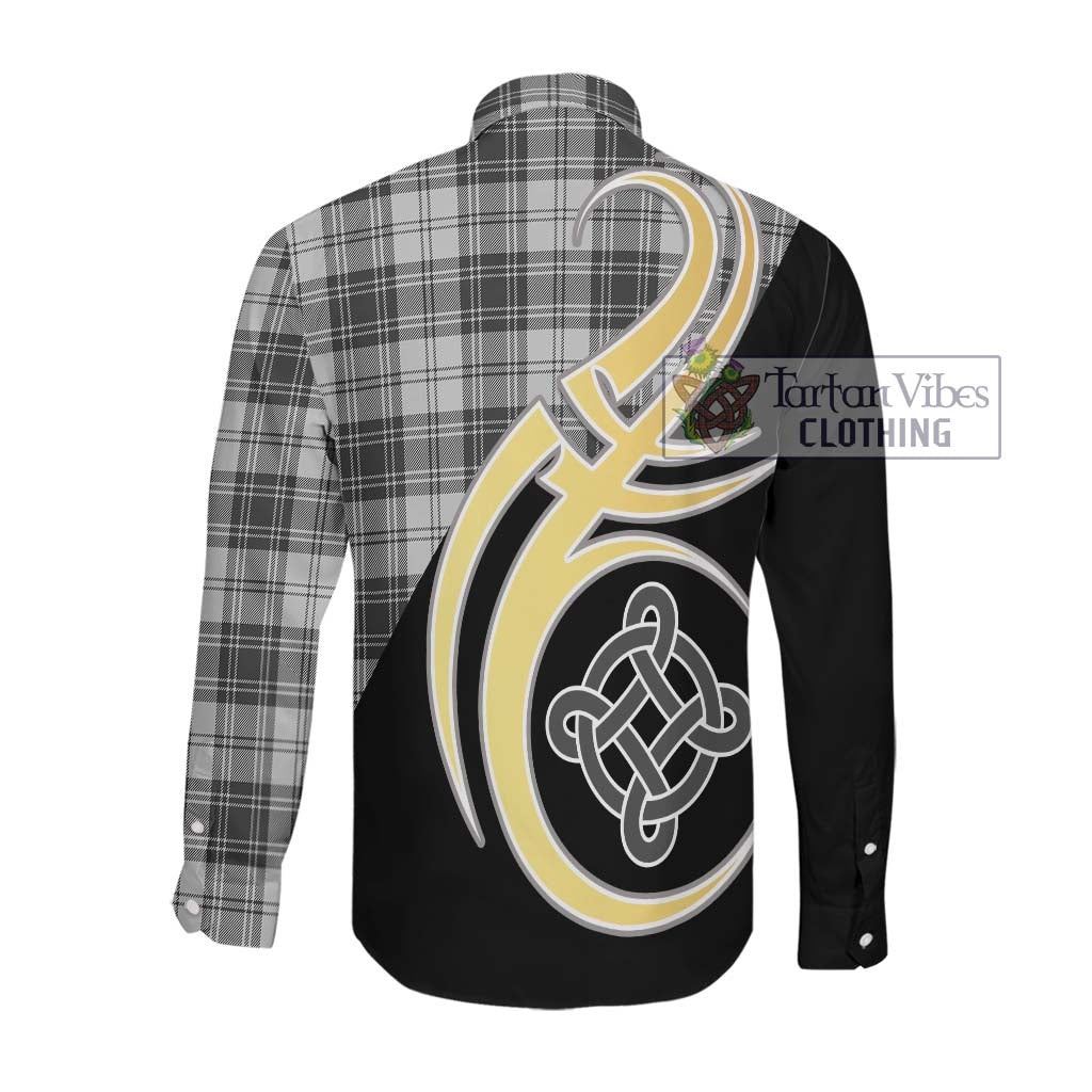 Glendinning Tartan Long Sleeve Button Shirt with Family Crest and Celtic Symbol Style Men's Shirt - Tartan Vibes Clothing