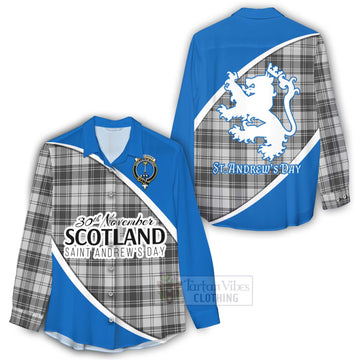 Glendinning Family Crest Tartan Women's Casual Shirt Celebrate Saint Andrew's Day in Style - Tartan Vibes Clothing