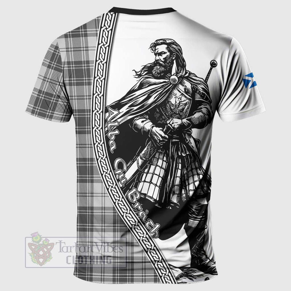 Glendinning Tartan Clan Crest T-Shirt with Highlander Warrior Celtic Style - Tartan Vibes Clothing