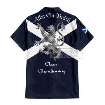 Glendinning Tartan Lion Rampant Hawaiian Shirt Proudly Display Your Heritage with Alba Gu Brath and Clan Name - Tartan Vibes Clothing