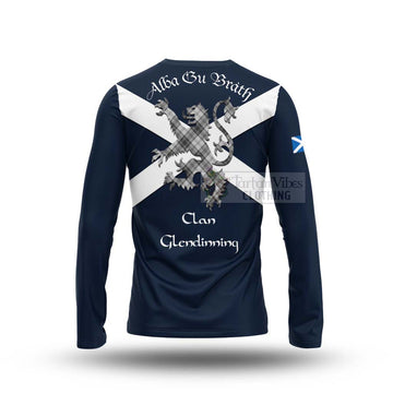 Glendinning Tartan Lion Rampant Long Sleeve T-Shirt Proudly Display Your Heritage with Alba Gu Brath and Clan Name - Tartan Vibes Clothing