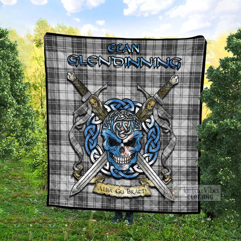 Glendinning Tartan Quilt with Celtic Skull Alba Gu Brath Style - Tartan Vibes Clothing