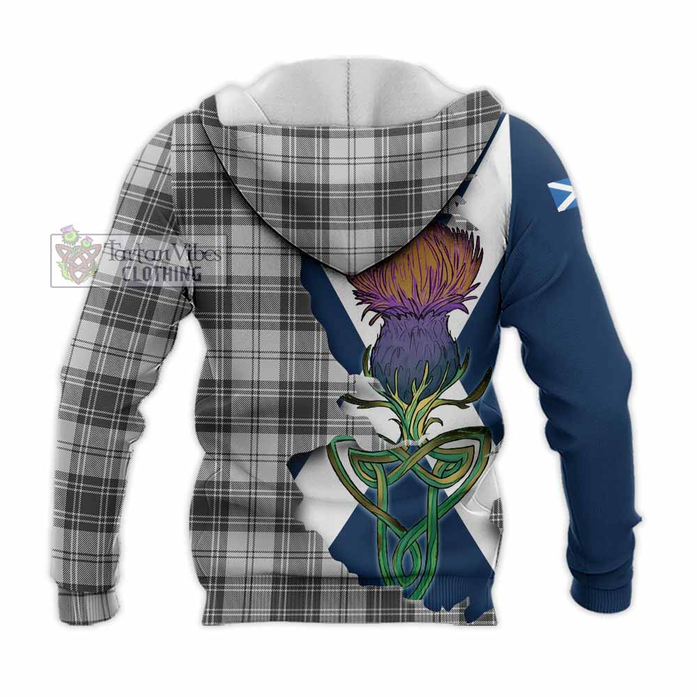 Glendinning Tartan Family Crest Knitted Hoodie Scottish Thistle Celtic Inspired - Tartan Vibes Clothing