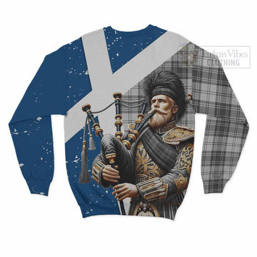 Glendinning Tartan Sweatshirt with Family Crest Scottish Bagpiper Vibes - Tartan Vibes Clothing