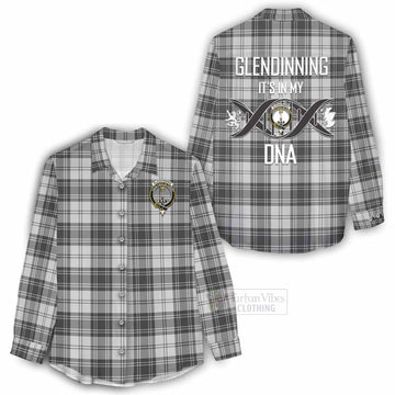 Glendinning Tartan Women's Casual Shirt with Family Crest DNA In Me Style - Tartan Vibes Clothing