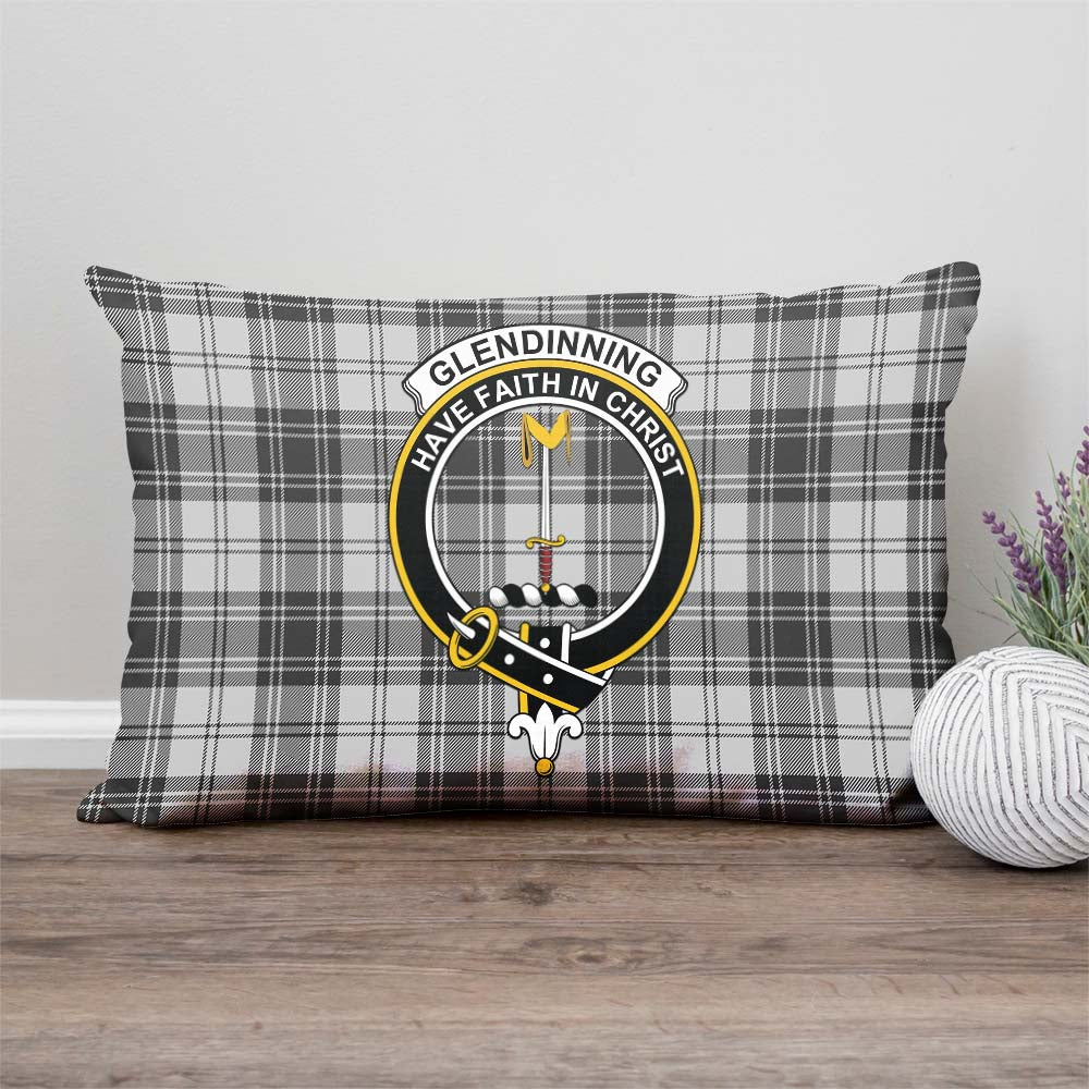 Glendinning Tartan Pillow Cover with Family Crest - Tartan Vibes Clothing