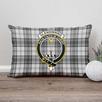 Glendinning Tartan Pillow Cover with Family Crest - Tartan Vibes Clothing