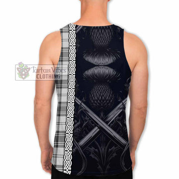 Glendinning Tartan Men's Tank Top with Family Crest Cross Sword Thistle Celtic Vibes - Tartan Vibes Clothing
