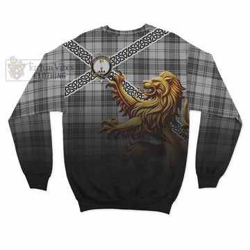 Glendinning Crest Tartan Sweatshirt with Golden Lion Emblem Celtic Style - Tartan Vibes Clothing