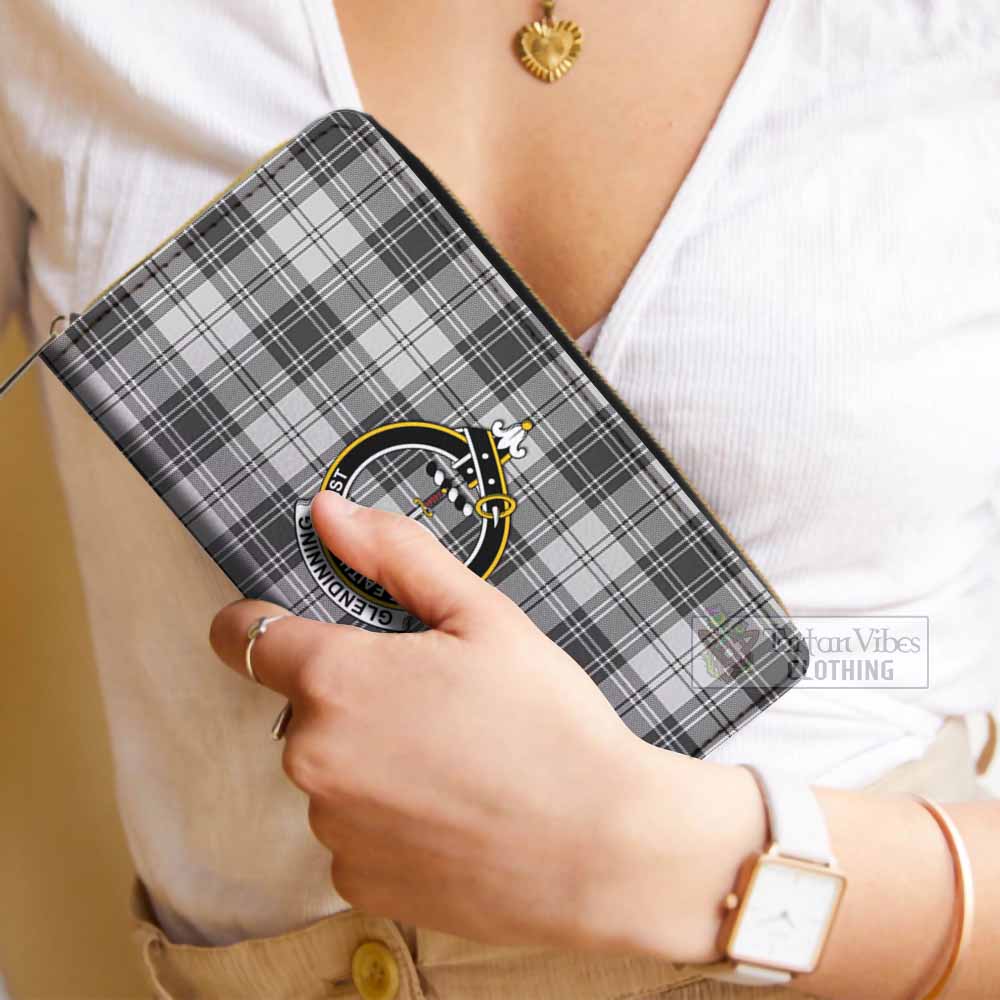 Glendinning Tartan Women's Leather Wallet with Family Crest - Tartan Vibes Clothing