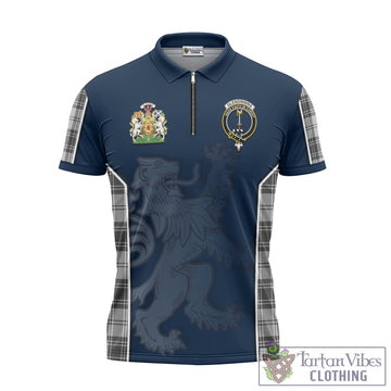 Glendinning Tartan Zipper Polo Shirt with Family Crest and Lion Rampant Vibes Sport Style - Tartan Vibes Clothing