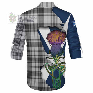 Tartan Vibes Clothing Glendinning Tartan Family Crest Ghillie Kilt Shirt Scottish Thistle Celtic Inspired