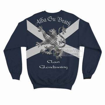 Glendinning Tartan Lion Rampant Sweatshirt Proudly Display Your Heritage with Alba Gu Brath and Clan Name - Tartan Vibes Clothing