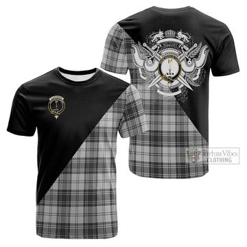 Glendinning Tartan Cotton T-shirt with Family Crest and Military Logo Style