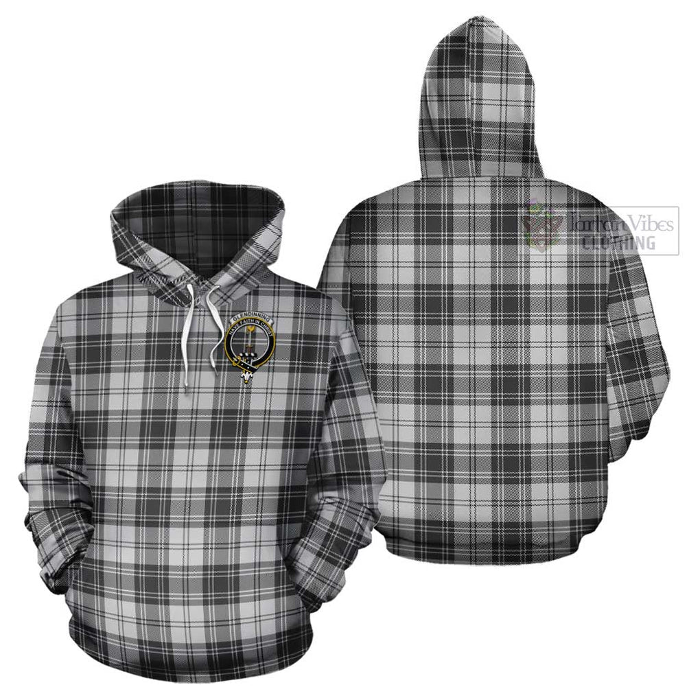 Glendinning Tartan Cotton Hoodie with Family Crest - Tartan Vibes Clothing