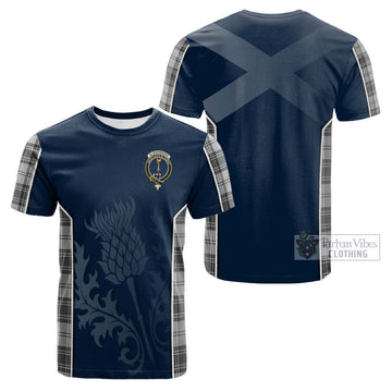 Glendinning Tartan Cotton T-shirt with Family Crest and Scottish Thistle Vibes Sport Style