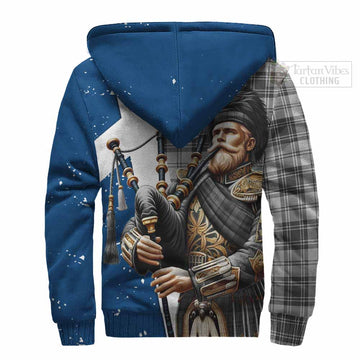 Glendinning Tartan Sherpa Hoodie with Family Crest Scottish Bagpiper Vibes - Tartan Vibes Clothing
